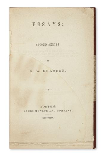 EMERSON, RALPH WALDO. Essays * Essays: Second Series.